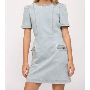 Braided Denim Mini Dress